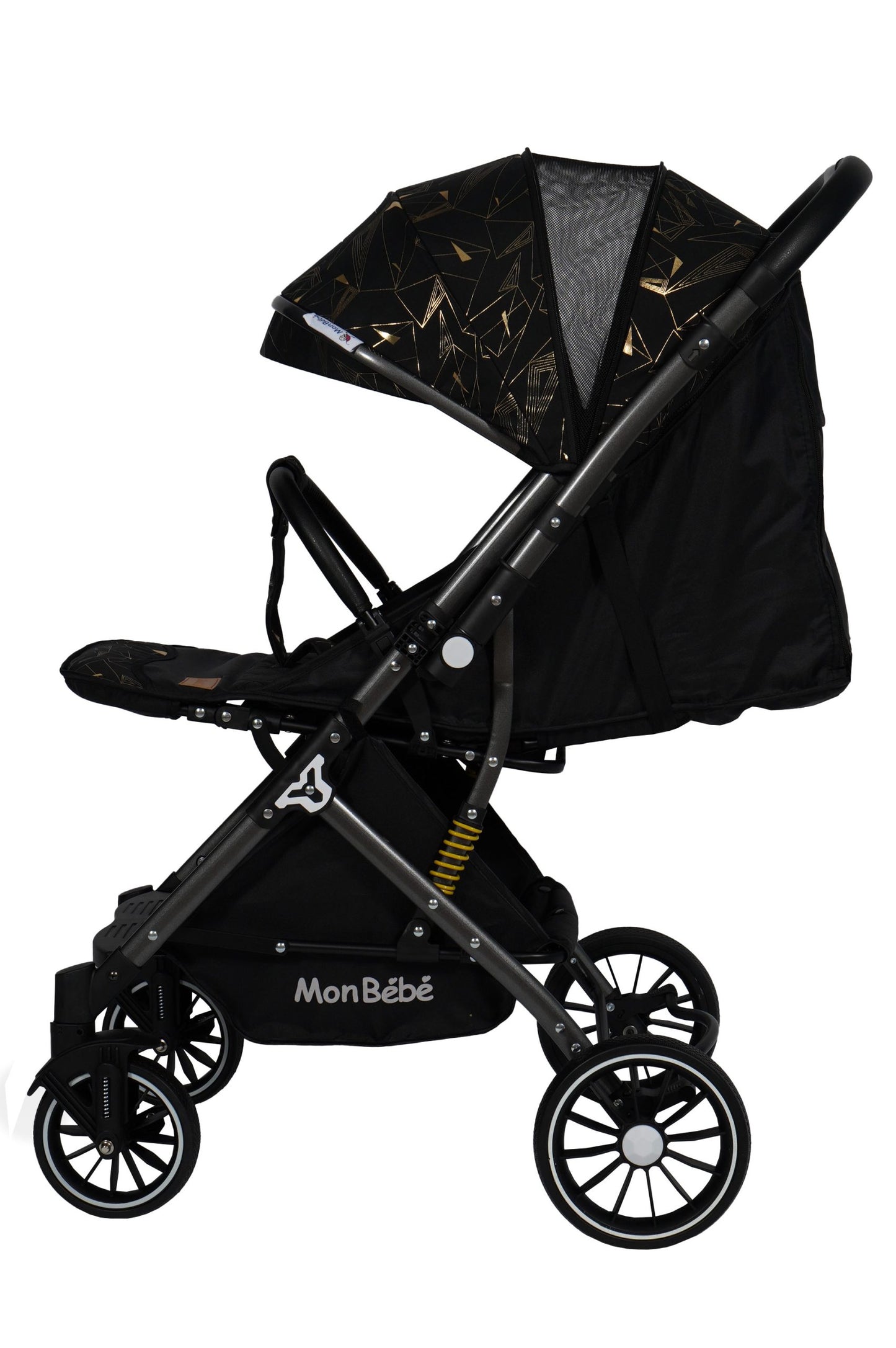 POUSSETTE VALISE RÉVERSIBLE NOIR DORÉ - MON BÉBÉ