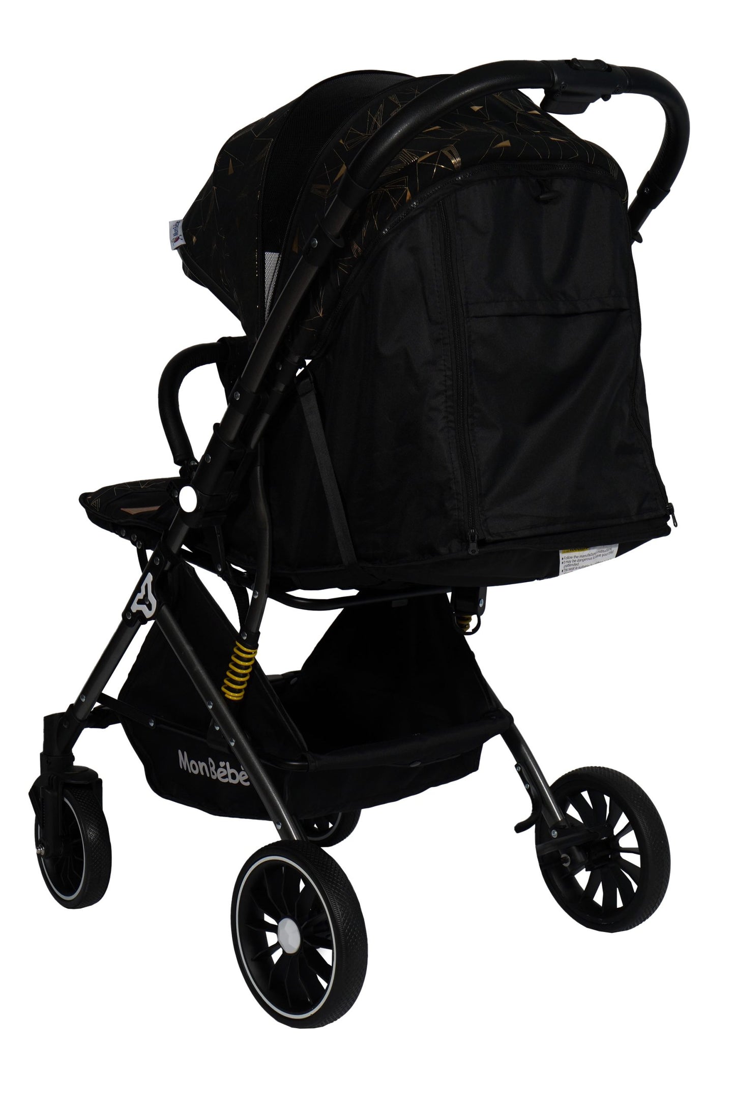 POUSSETTE VALISE RÉVERSIBLE NOIR DORÉ - MON BÉBÉ
