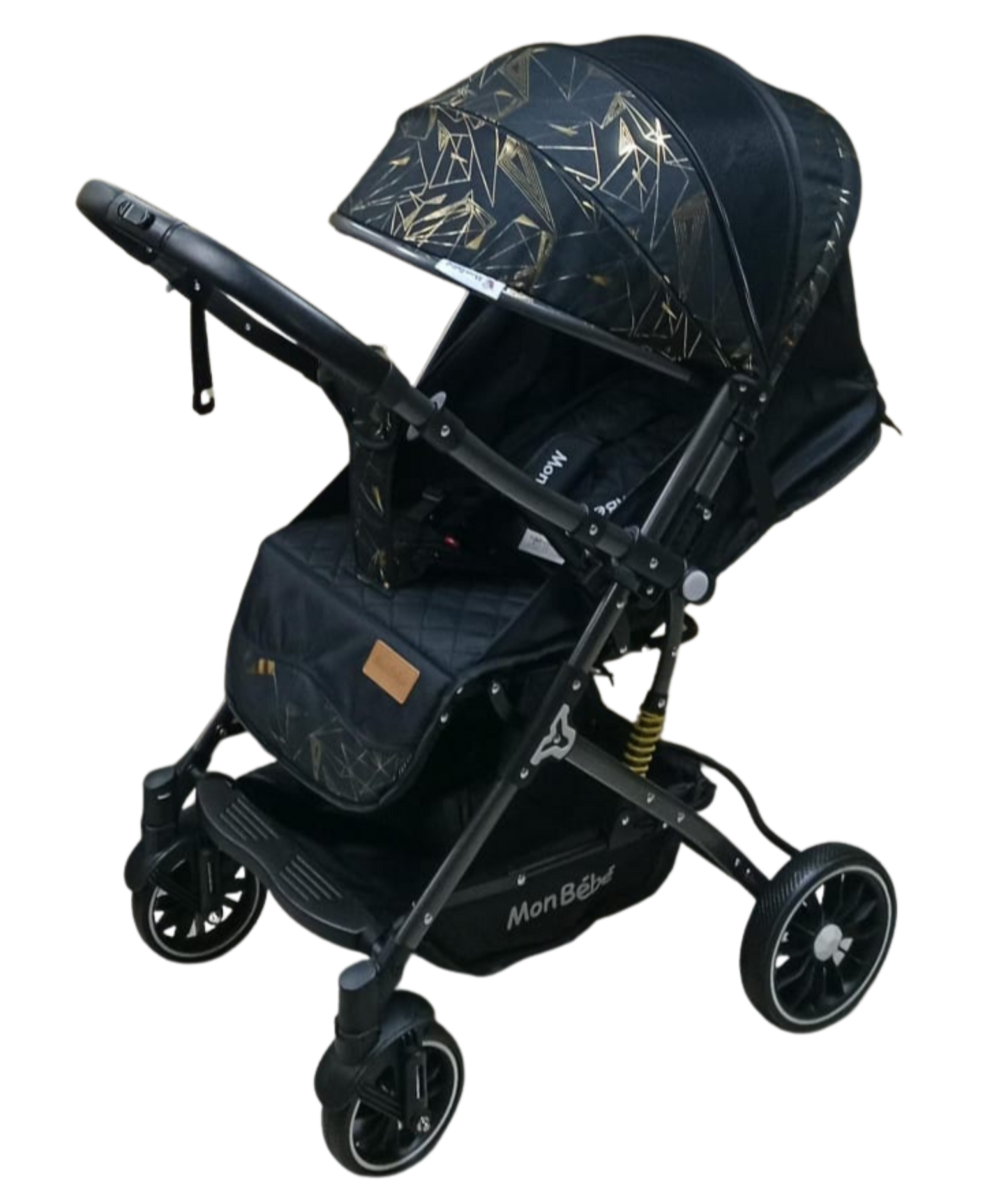 POUSSETTE VALISE RÉVERSIBLE NOIR DORÉ - MON BÉBÉ