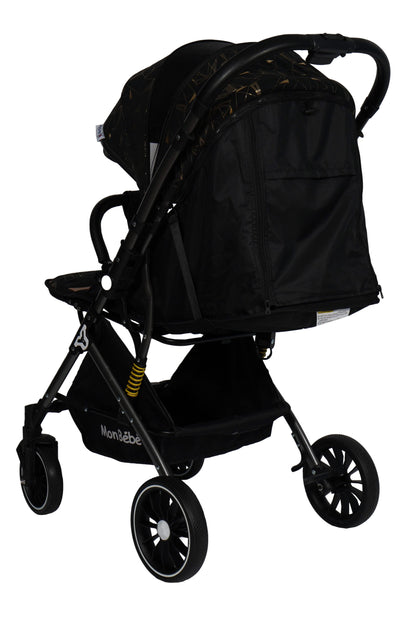 POUSSETTE VALISE RÉVERSIBLE NOIR DORÉ - MON BÉBÉ